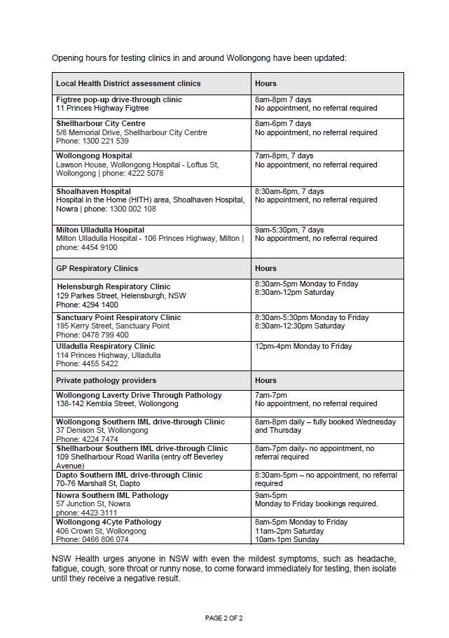 .<a href="/NSWHealth/">NSW Health</a> has been notified of a number of new and updated venues attended by confirmed cases of #COVID19.
