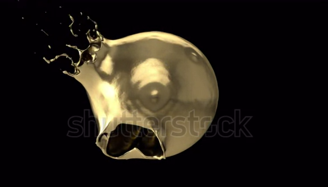 It took some effort, but I found the original clip they used for that droplet splatter clipSadly, the source doesn't reveal anything new (they obviously edited the colors for the teaser), they just wanted to show this imagery https://www.shutterstock.com/video/clip-1061107375-liquid-oil-paint-gold-ball-splatter-drops