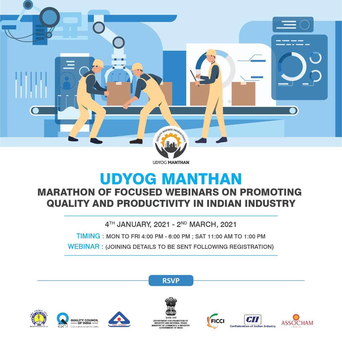Marathon of #Webinars  on Promoting #Quality and #productivity in #IndianIndustry
#NPC #NPC_GOV_IN