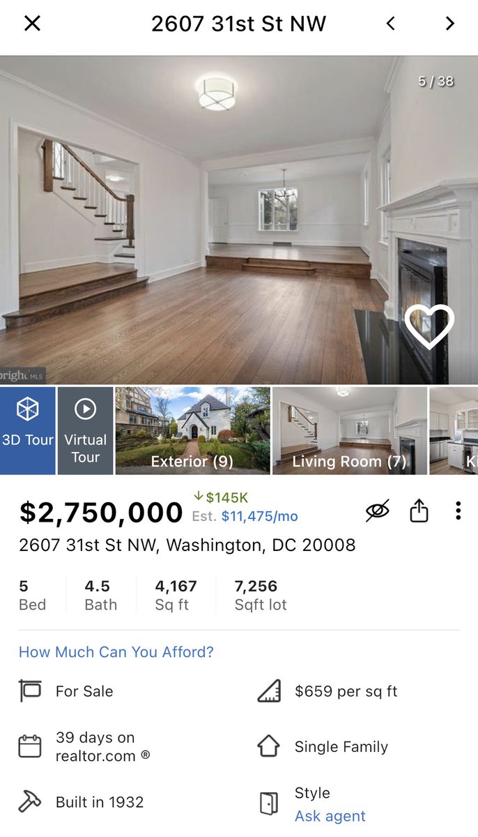 ClaimDC's tweet image. Imagine selling a house for $2.75M and being too cheap to pay for staging.  #4thtimesacharm #DCrealestate #claimDC