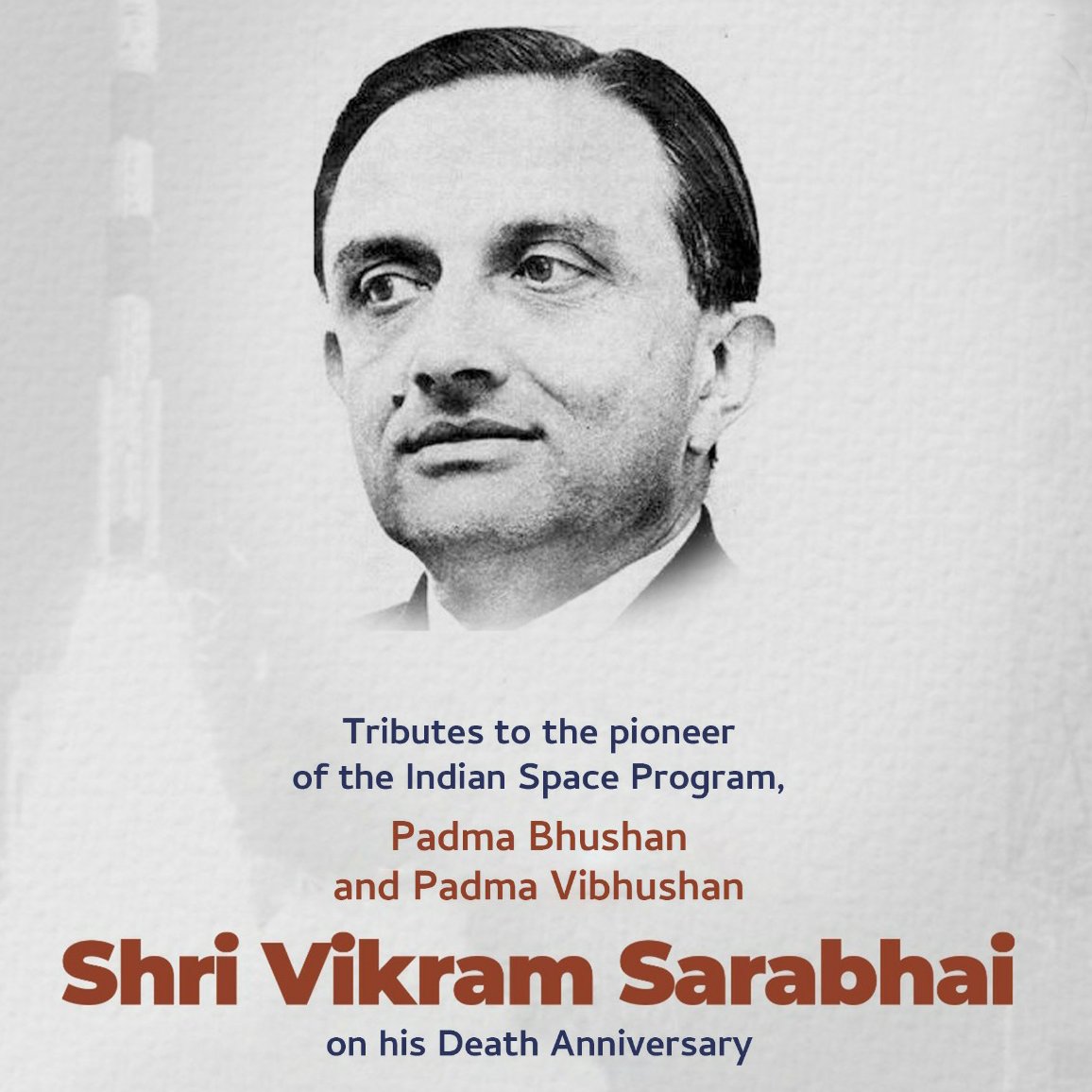 goudar_raj's tweet photo. भारत में अन्तरिक्ष कार्यक्रम के जनक, महान वैज्ञानिक, डॉ. #VikramSarabhai की पुण्यतिथि पर कोटिश: नमन! 

विज्ञान के क्षेत्र में असाधारण योगदान के लिए आपको सदैव याद किया जायेगा। 
#ISRO https://t.co/ygiJiQJCCR