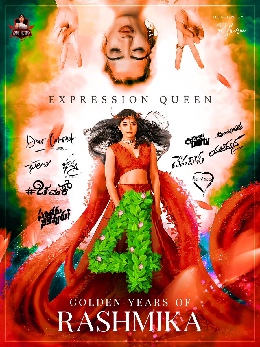 RvekOfficial's tweet photo. Here Is The Special Poster To Celebrate #4YearsOfSmilingQueenRashmika 💋💕

Design @Rifki_RM_Offl

@iamRashmika 

@rashmika_cdp 
@Roshianskerala https://t.co/5S6HIn9v9N