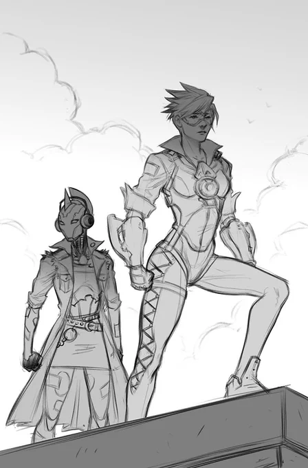 Thought I'd share my pencils and thumbs for this cover in case anyone is interested in process stuff..! ?? 