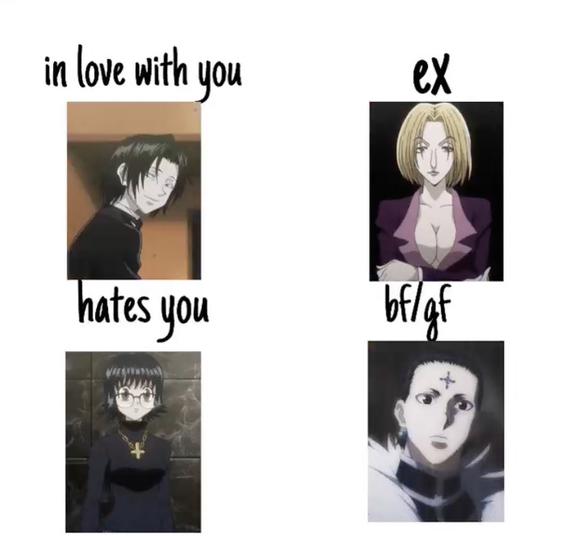 lalapoozaa's tweet image. i think i won except... i’m a feitan anti and shizuku hates me BUT THE FACT THAT I HAD PAKU AND i got chrollo ? don’t touch me