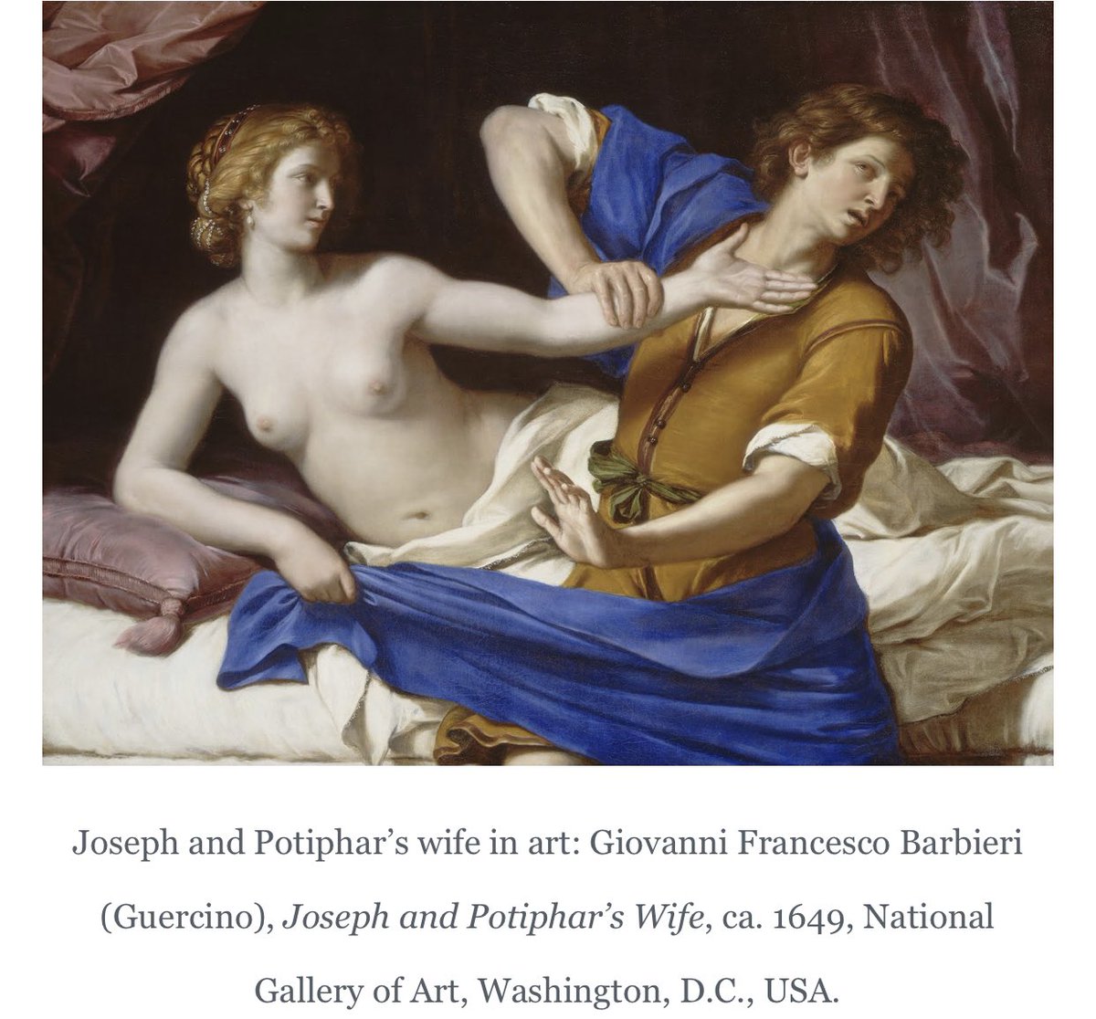 Potiphar’s wife knew what she was doing. She seduced him daily and when she could not have her way with him- she chose to accuse him falsely of rape.She cornered him in a room.Tried to offer sex and when he said no,She pulled his shirt off and cried for help- as the “victim”.