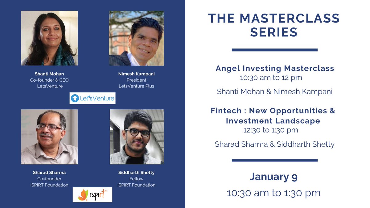 lvxventures's tweet photo. #LVMasterclass | Got trouble sourcing new investments? Want to discover opportunities in fintech #startups?
Join “The Masterclass Series” with @shantimohan @nimeshkampani @sharads and Siddharth Shetty
Register here - https://t.co/J2nwNPSlGT
@Product_nation #iSpirit https://t.co/An3dmO60nz