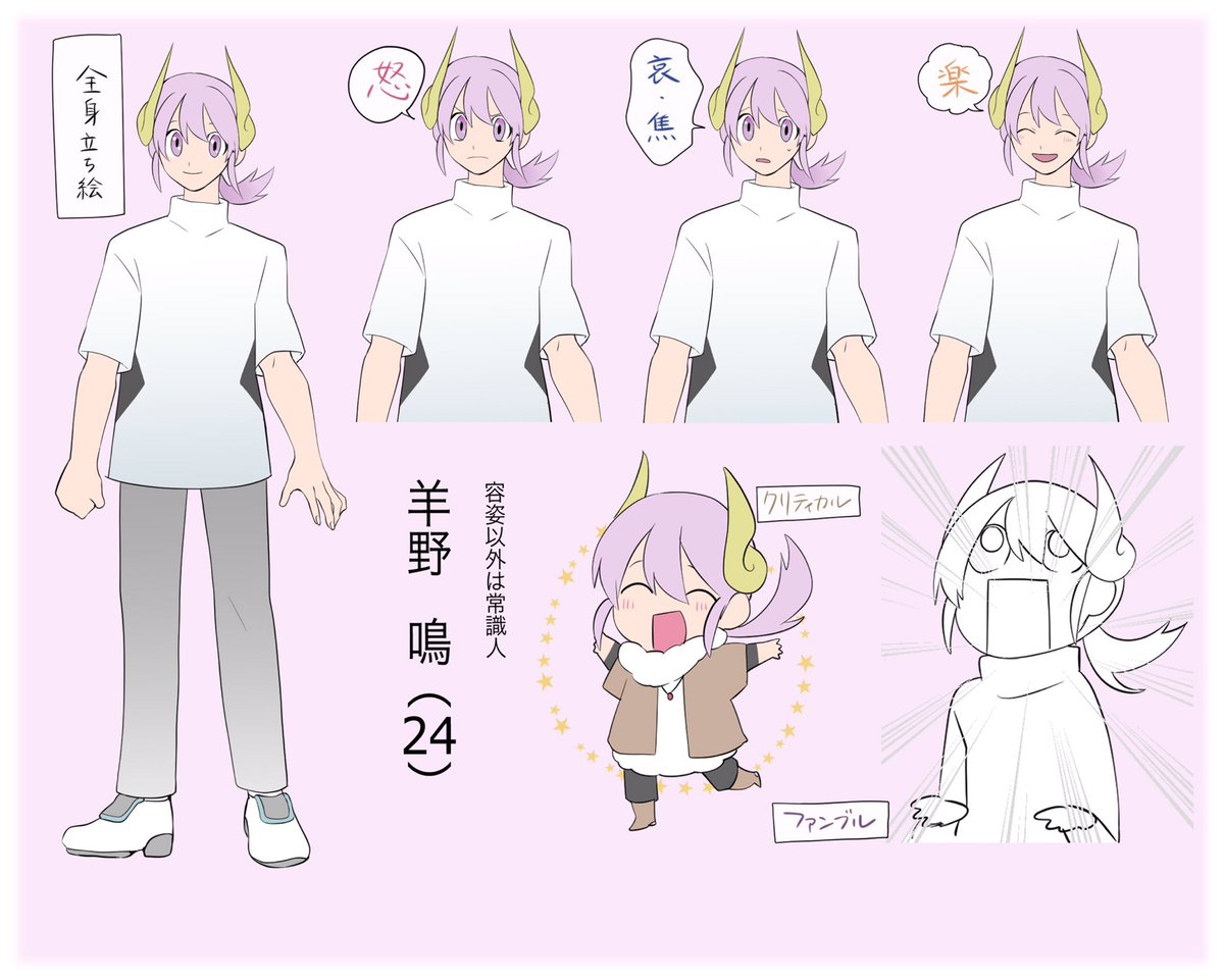 最古歴戦探索者 羊野鳴(24) 立ち絵+表情差分
シェアハウスの皆と賑やかな日々を送ることが幸せな福祉士
誰かが発狂して帰ってくる度に本領発揮した貢献者 