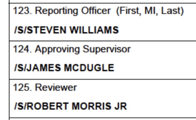 The report also lists one of the officers who responded, his supervisor who approved the report, and another supervisor who reviewed it. It lists contact info for Warner’s girlfriend and his attorney.But that’s where the paper trail ends. Or does it?9/x