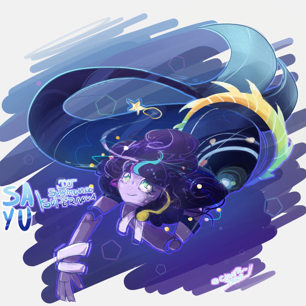 Clover_Patches's tweet image. #NoStraightRoads 
Sayu in Subsup's motif! Galaxy fish...