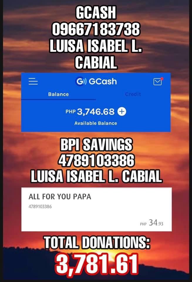 dk_isfor_shua's tweet photo. HELP RT 🙏🏻❗️❗️❗️
We and our family humbly asking everyone to please help my cousin LEONIDES CABIAL
Any Amount will do 🙏🏻
#fundraising #PisoForACause https://t.co/DaZF801FyK