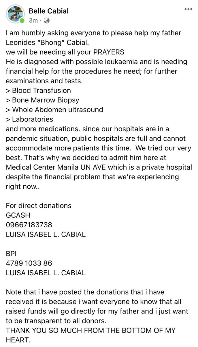 dk_isfor_shua's tweet photo. HELP RT 🙏🏻❗️❗️❗️
We and our family humbly asking everyone to please help my cousin LEONIDES CABIAL
Any Amount will do 🙏🏻
#fundraising #PisoForACause https://t.co/DaZF801FyK