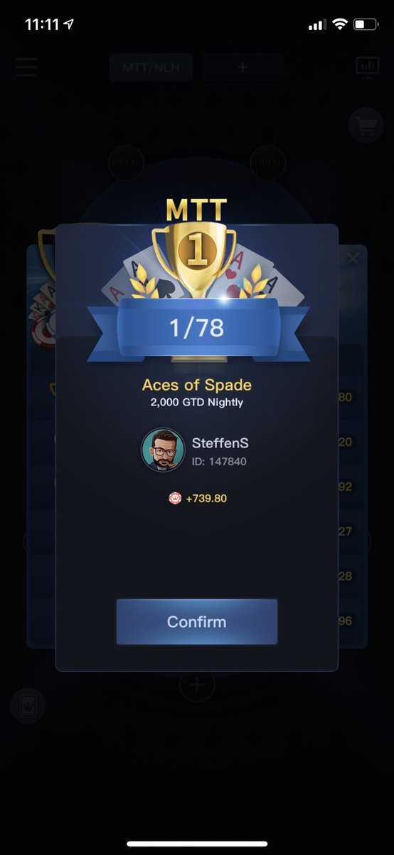 Neffets14's tweet image. Shipped my first Poker tourney win for $730 profit  🤙🏼