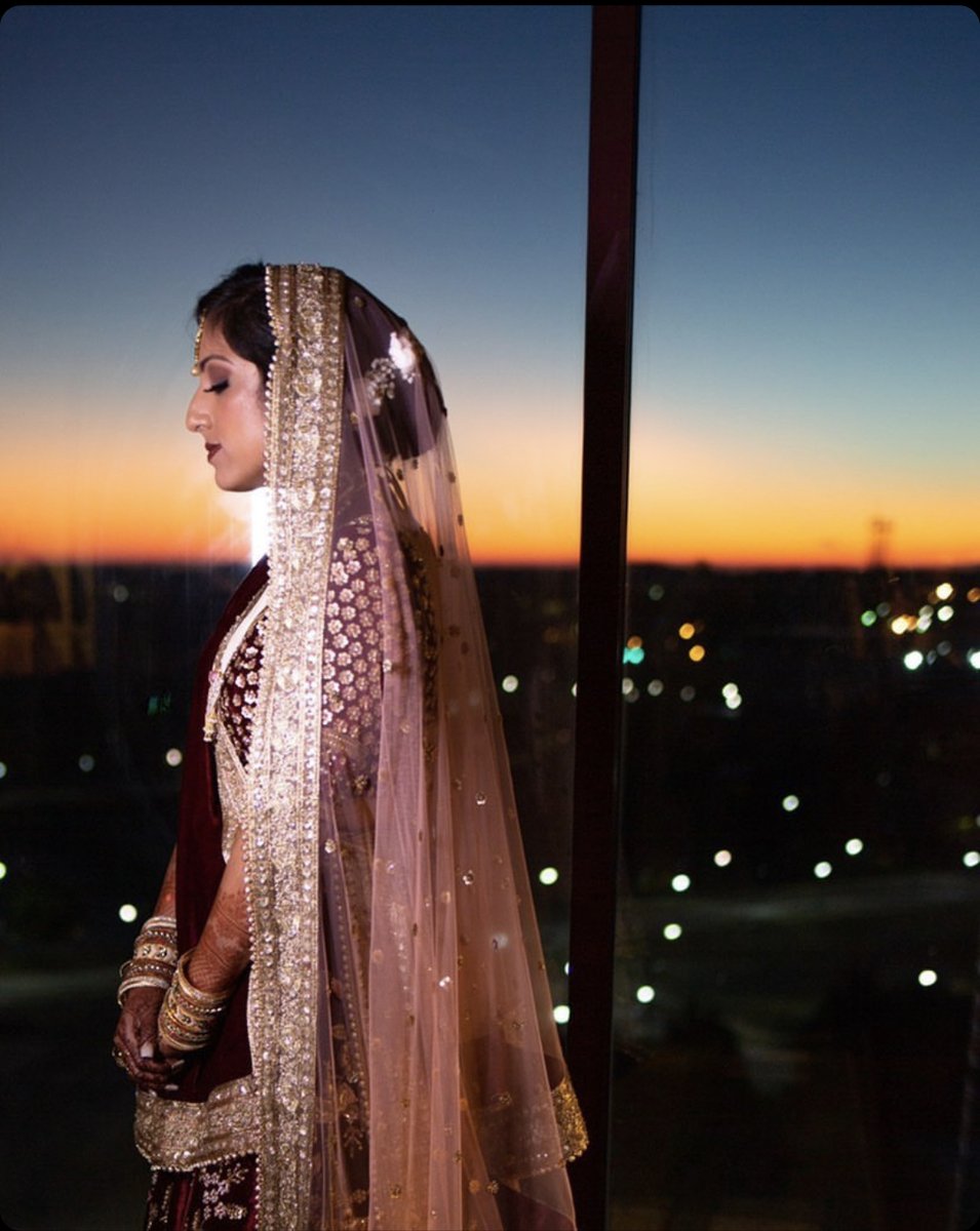A calm moment to reflect while the sun goes down with a splash of light. 
🌅 
May all your days be as beautiful as your wedding Ishwari + Jay!!! ❤️ 

Venue &amp; Catering: <a href="/SpartanMarriott/">SpartanburgMarriott</a>
Wedding Decor: @weddingsinstyleinc 
Photography: <a href="/hydeography/">Garin Hyde</a> 
Hair/MUA: @cottonrougeandco