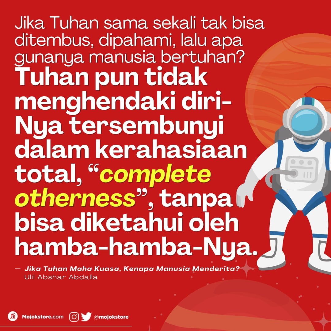 mojokstore's tweet photo. Complete otherness???
Itulaa kerahasiaan total.
Wahaaaiii akhii n sdulur, mari baca buku terbitan Buku Mojok ini dan membelinya di Mojokstore 💛❤️🖤
#jikatuhanmahakuasakenapamanusiamenderita #ulil #ulilabsharabdalla #BeliDiMojokstore https://t.co/lPMowCnwvX