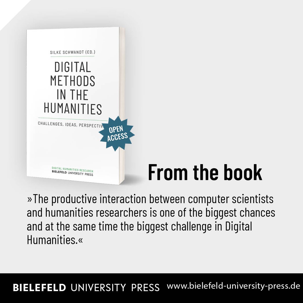 transcriptweb's tweet photo. [#BielefeldUniversityPress]
Volume 1 of »Digital Humanities Research« offers a unique perspective on digital methods for and in the #humanities.

https://t.co/ALujLhr8BI

#DigitalHumanities #DigitalMethods #CorpusAnalysis #Visualization #Science #MediaHistory #DigitalMedia #BIUP https://t.co/ZAUR5mLS32