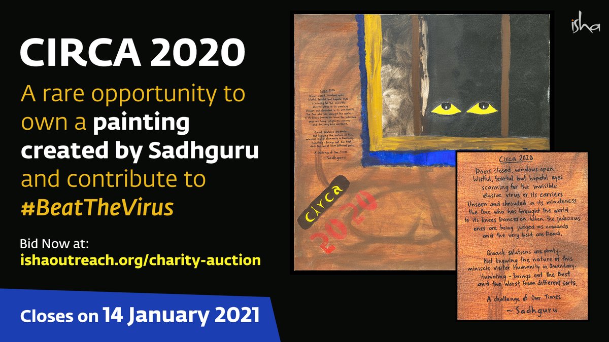 Isha Foundation Sadhguru S Wonderful Painting Titled Circa Will Be Offered By Isha Outreach In Appreciation To Whoever Donates The Highest Amount The Donation Will Be Used To Support Vulnerable