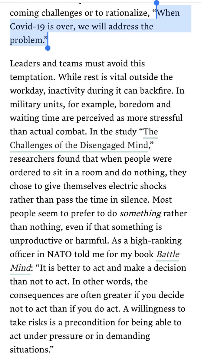 2. Some of this I disagree quite strongly with and can be applied BADLY but one thing that needs highlighting is not ‘when covid 19 is over, I’ll sort this’ - whether that’s business or home or emotional response. And keeping up and active is important - we need to express energy