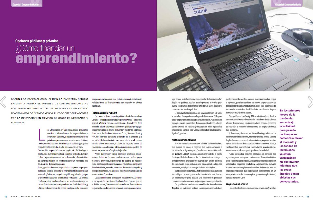 CG_Ventures's tweet photo. Revisa en la edición de diciembre de la revista @AQUASocial la nota con participación de @sebadimuzio, Portfolio Manager del #FondoCLIN, acerca de vías de financiamiento para emprendimientos. Revisa el contenido en el siguiente link 👉 https://t.co/OX26s95VDJ https://t.co/cfadE318GS