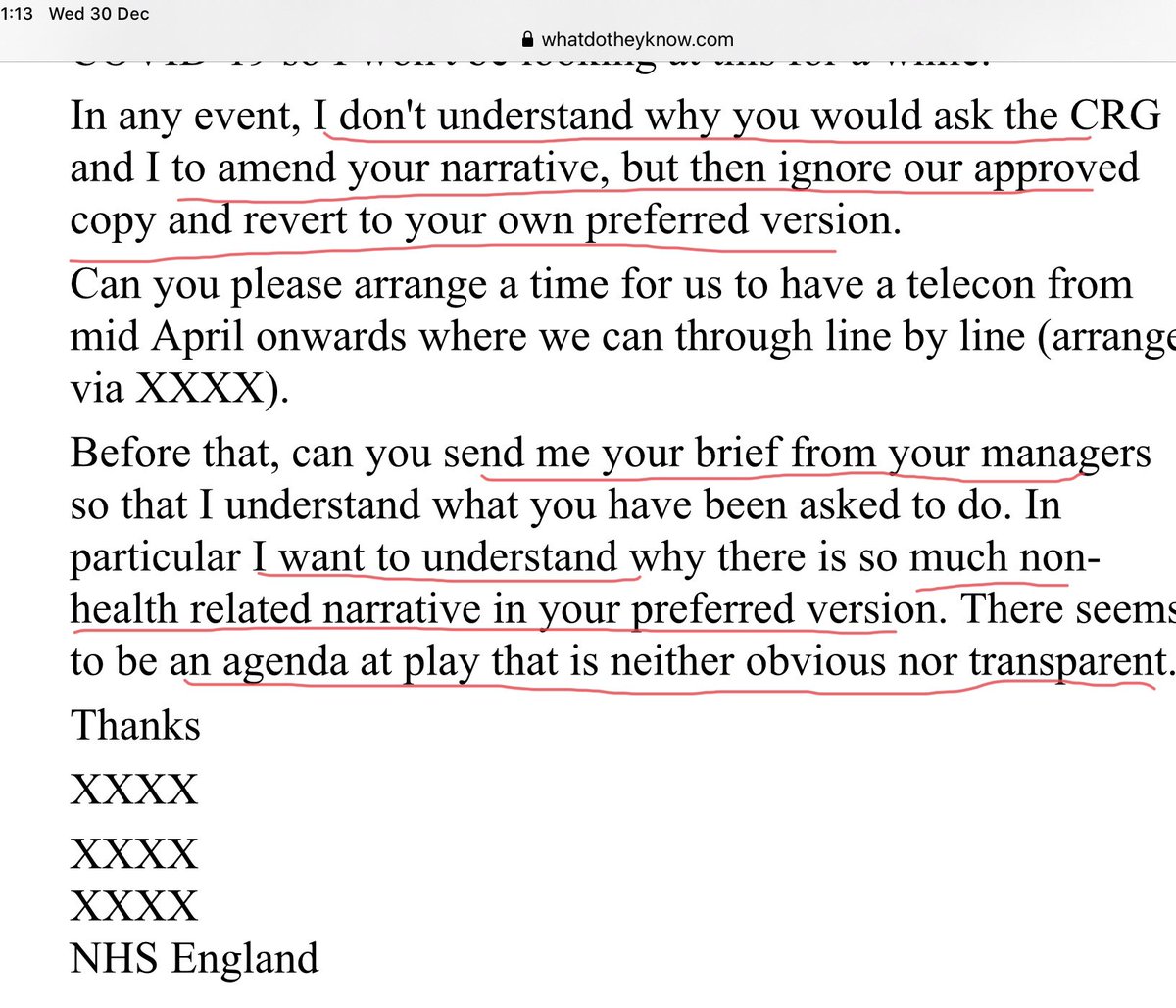Lots of back and forth but someone seems to have spotted the institutional capture in the web content team. “There seems to be an agenda at play”