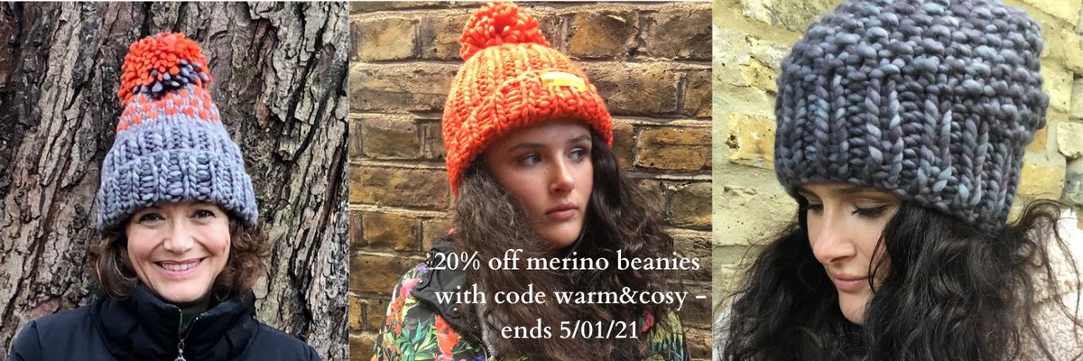 We are offering 20% off our exclusive collection of merino beanies, all lovingly handmade here in the UK &amp; available in a rainbow of colours you know &amp; love from Sorbet. #warmhat #beanie