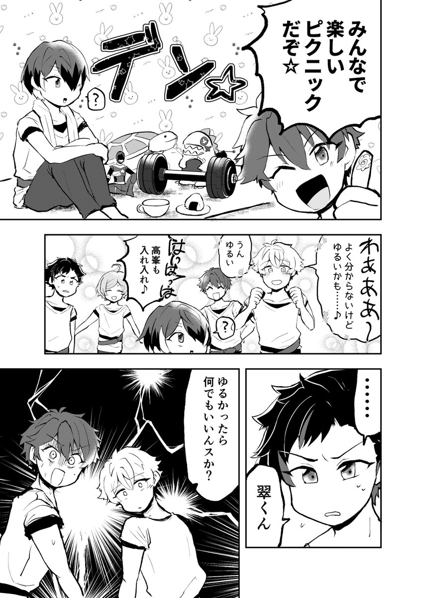 ゆるいに対して横暴な高峯くんがゆるゆると流星隊を振り回す漫画 1/3 