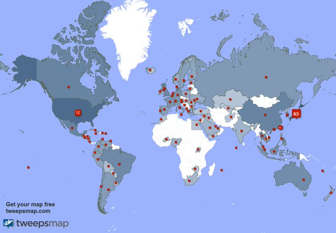 My followers live in Japan (63%), USA(12%)... Get your free map: https://t.co/qfW81Uzb40
なるほど 
