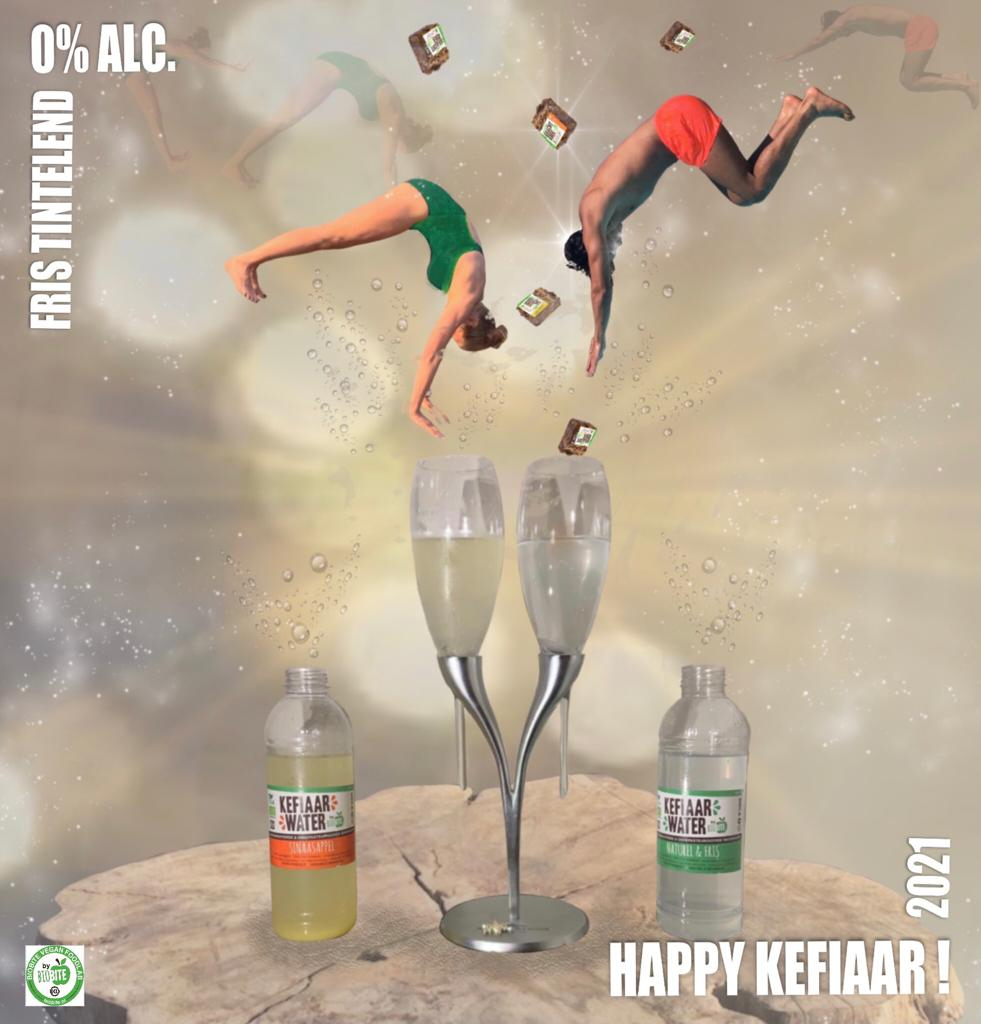 Proost alcohol vrij met fris tintelende heerlijk bruisende Water Kefiaar! 

Water Kefiaar is Waterkefir en is een gefermenteerde drank, die wordt gemaakt met levende culturen!! Hoe echt is dat?

Het dubbele fermentatieproces zorgt ervoor dat de suikers/glucose worden omgezet in m