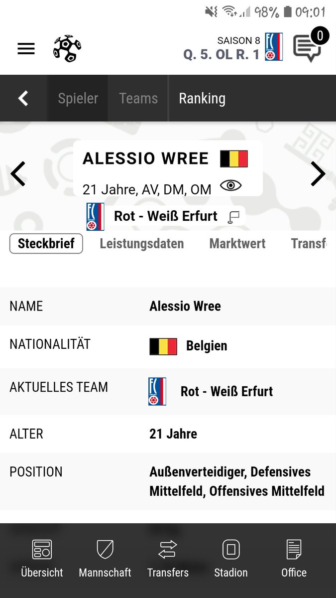 HelmardLP's tweet photo. Und damit ist es offiziell. Rot - Weiß Erfurt steigt auf ! Personell wurde sich punktuell verstärkt. Herzlich Willkommen Alisson Wree (150k, OM,DM)und Nizar Nefzi (139k, IV) in der Blumenstadt. https://t.co/ugtFFAtP0q