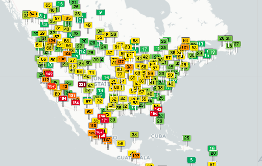 WalkPittsburgh's tweet photo. Interested in monitoring air quality? Check out this interactive live map of air quality indexes across the world and remember that your commuting choice makes an impact! https://t.co/XSasPieaAP https://t.co/yusSp7hmc0