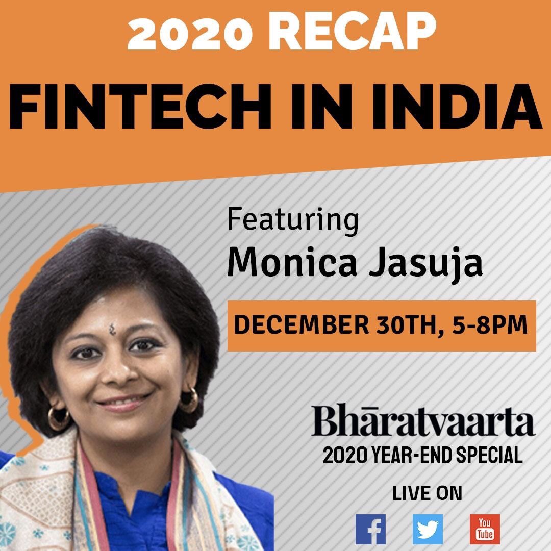 jasuja's tweet photo. 2020 Year End Special with @bharatvaarta -Recap of #fintech2020 in 🇮🇳 today,5-8 pm
A host of speakers on interesting topics ranging from politics to policy will recap on what made news in India.Pls join us
YouTube - https://t.co/o1VtDkwxz0
Facebook - https://t.co/WXIETB5ZS9 https://t.co/oNvJu9ixT5