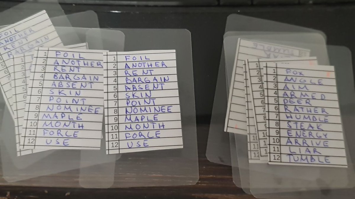 Cheap redundant seed store with laminated card pouches.