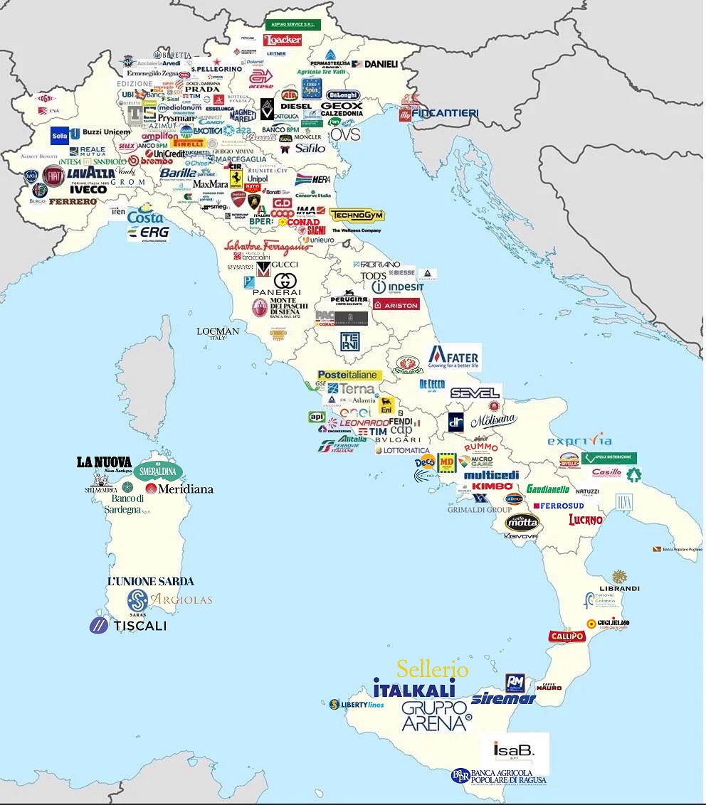 やっぱり北イタリアが強い イタリアの有名企業分布図がかなり興味深い Togetter やっぱり北イタリアが強い イタリアの有名企業分布図がかなり興味深い Togetter