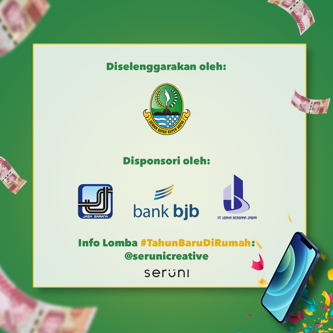 serunicreative's tweet photo. Yuklah kita #TahunBaruDiRumah aja! Karena buat kamu yang share seru-seruan dari rumah, bisa dapat iPhone 12 Mini! 😱

Mimin pengen tapi panitia ga boleh ikutan 😆 https://t.co/14h0sLyzxs