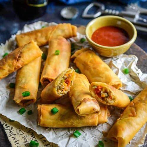 PANEER TIKKA or SPRING ROLLS