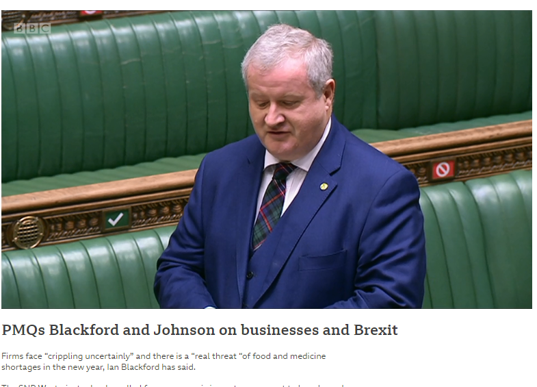 Ian Blackford has devoted almost every question of his in the Commons to attacking the UK Govt for not getting a deal, now we've got one surely he'll support it?