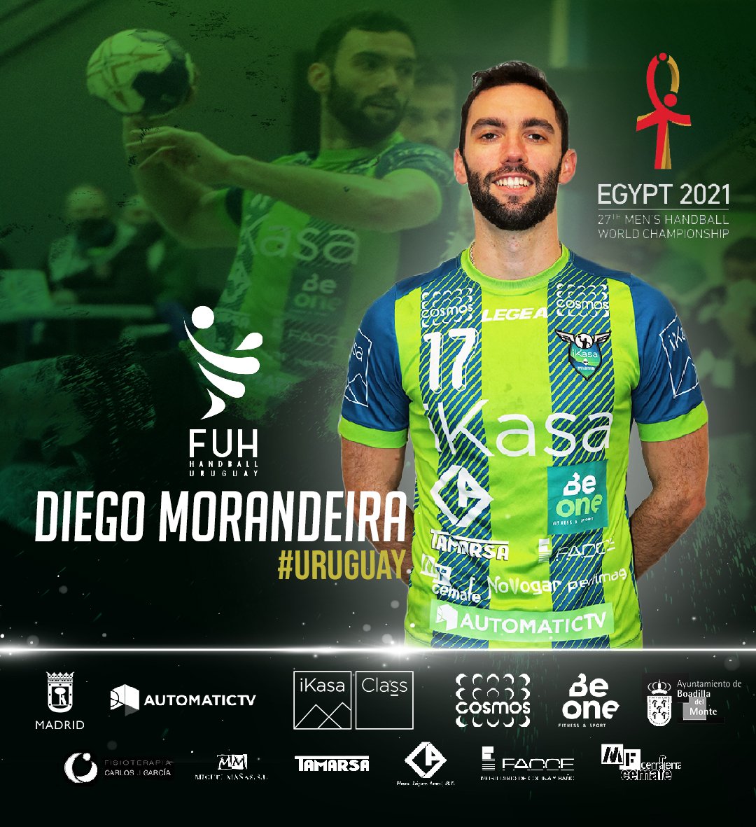 🟢 𝗖𝗢𝗡𝗩𝗢𝗖𝗔𝗧𝗢𝗥𝗜𝗔𝗦 | @ihf_info 

Muy contentos de saber que 𝗗𝗶𝗲𝗴𝗼 𝗠𝗼𝗿𝗮𝗻𝗱𝗲𝗶𝗿𝗮 jugará con Uruguay 🇺🇾 <a href="/FUHandball/">FUH</a> el próximo Mundial #Egypt2021 🇪🇬
Mucha suerte Diego, disfruta al máximo de la experiencia!
#ikaser #ikasersporelmundo #valor #ilusión 💪💚