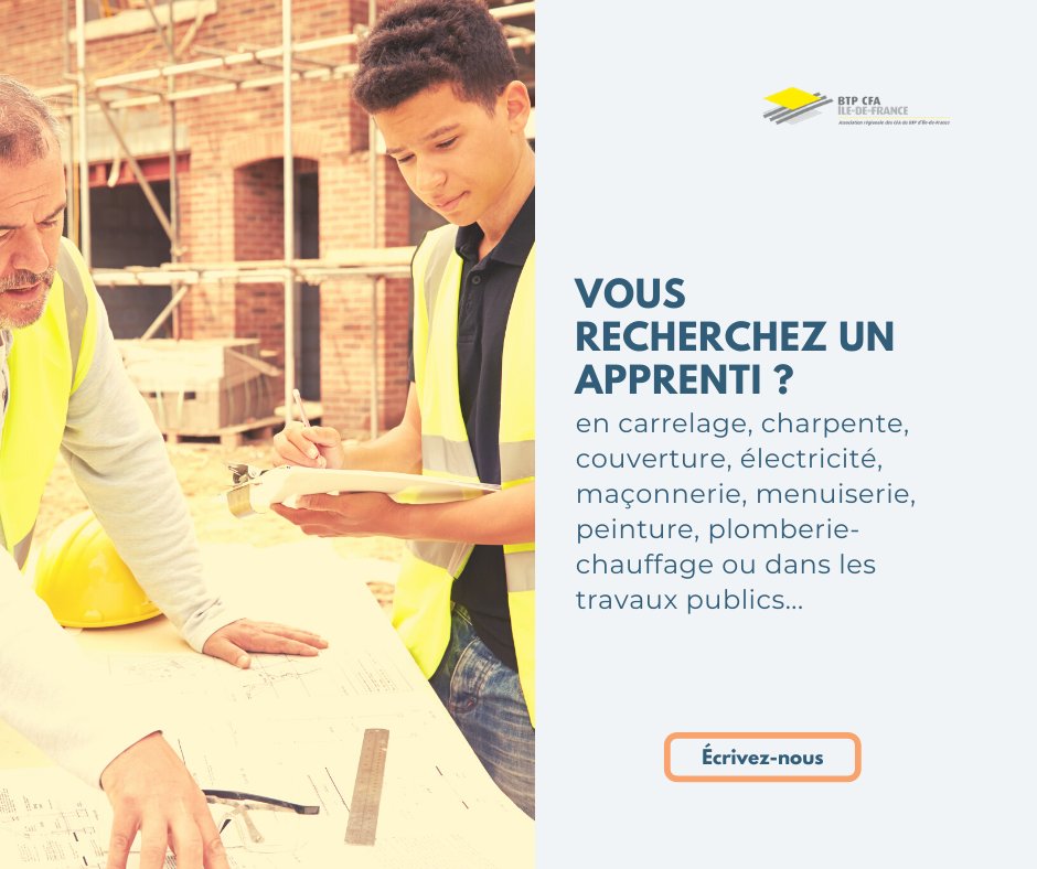 BtpIdf's tweet photo. Nous vous proposons  des profils parfaits pour vous 👷‍♀️👷‍♂️

Plus d'infos 👉https://t.co/oAAhcBQR0T

_____
#apprentissage #apprentis #btp #btpcfaidf #travauxpublics https://t.co/CFiHZd92zd