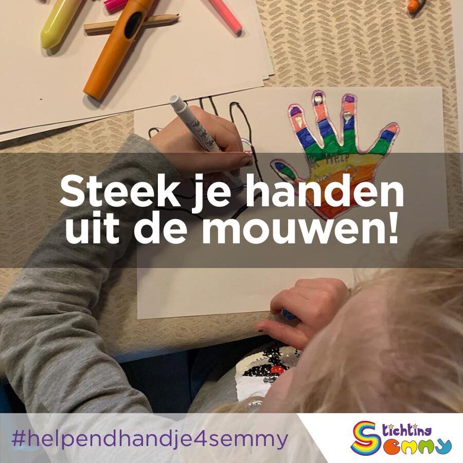 Doe je mee met helpendhandje4semmy?
 #helpendhandje4semmy @Stichting_Semmy stichtingsemmy.nl/helpendhandje4…