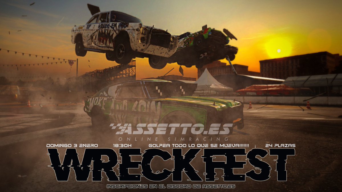 Assetto_es's tweet photo. ¿Síntomas de estrés o de ansiedad?
Tenemos la mejor medicina para ti, WRECKFEST!
El único juego donde salir de una pieza es una misión imposible.
Este domingo 3 de Enero tendremos otro evento para empezar el año.
Apúntate en nuestro díscord! https://t.co/o28O6vOC6P