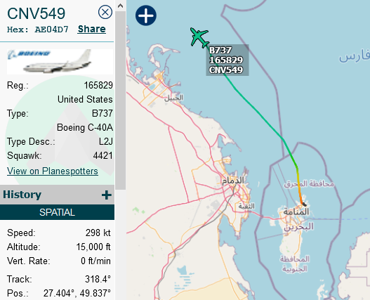 SirListenalot's tweet photo. US Navy #B737 / #C40 #AE04D7 165829 as #CNV549 out of Isa on a maintenance check flight in the block FL150-160 will be doing a few loops along LOPOL L703 KOBOK - MEDMA - EGMOR M444 EMORI https://t.co/GV97jb6mUa