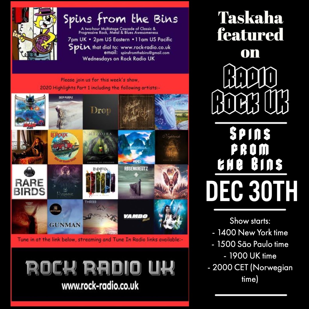 Join us for Tony Corner’s Spins From The Bins highlight show of 2020! Tomorrow, 30th of December at 8 pm CET!
@RockRadiocouk #internetradio #progrock #rock #taskaha #spinsfromthebins