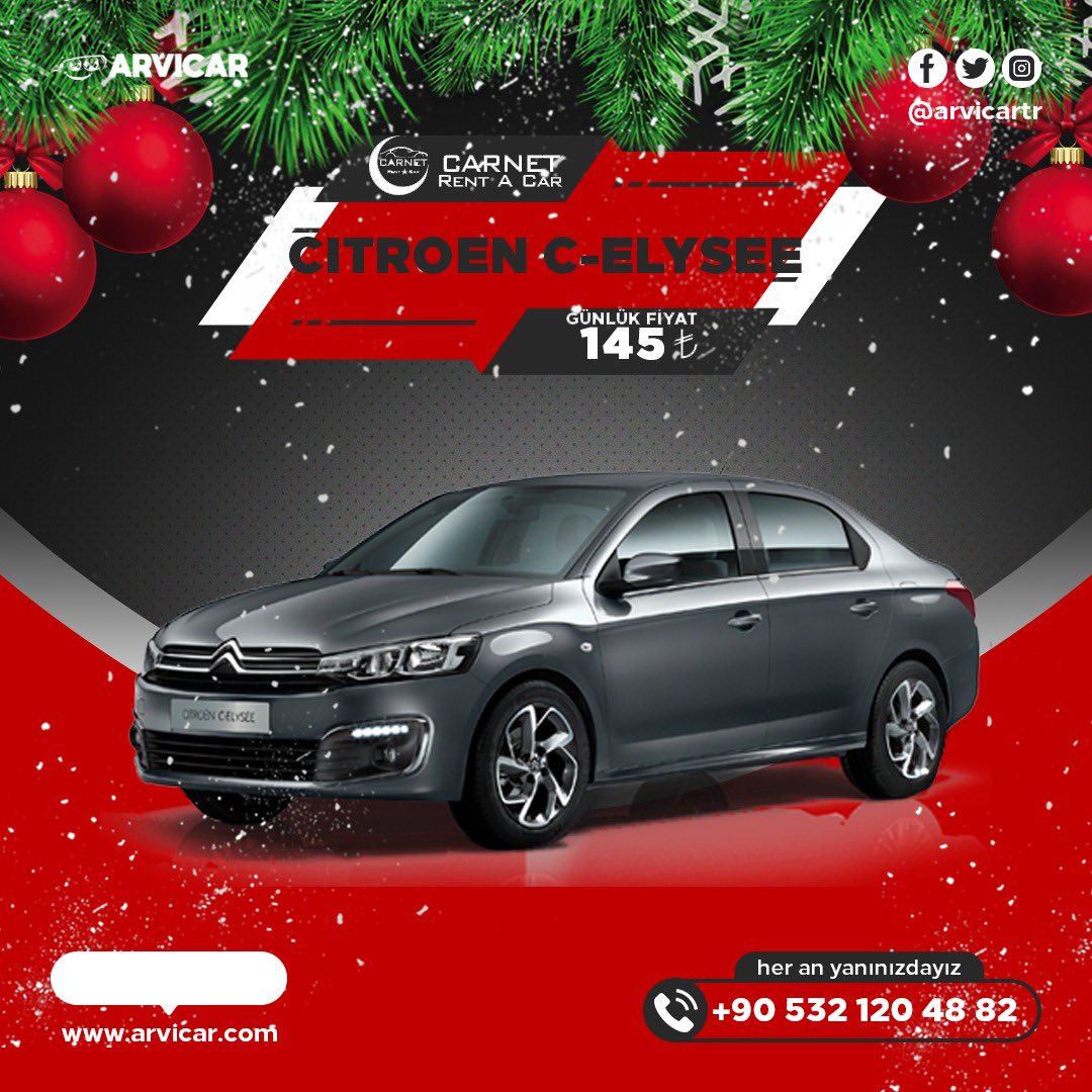 Carnet’in tüm araçları şimdi sitemizde sizlerle! Sizlerde şimdi İzmir lokasyonunda arama yaparak Carnet’in sunduğu seçeneklere ulaşabilirsiniz.
#rentacar #araçkiralama #izmiraraçkiralama #rentacarizmir #kiralama