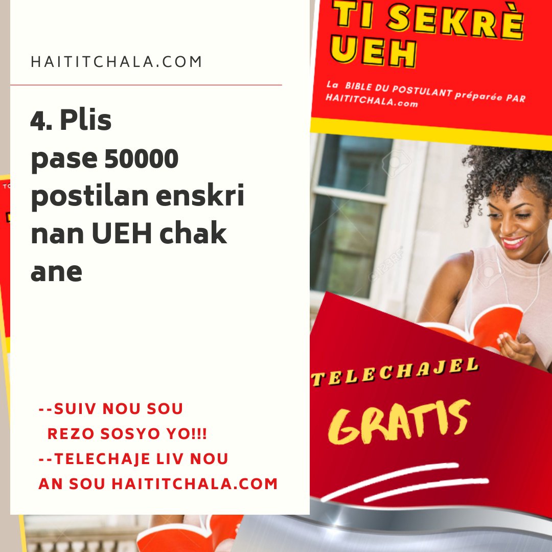 LIKE AND FOLLOW 😊😊😊
#TisekrèUEH-Gratis #haititchala #UEH