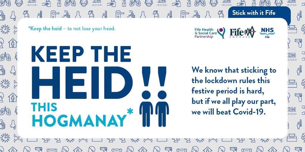 k107radio's tweet image. Great work from the #StickWithItFife team.....

Normally, Hogmanay is spent with family and friends bringing in the New Year.

But this isn't a normal New Year.

Please continue to follow national guidance by not meeting up out with your household bubbles. 

#KeepTheHeid