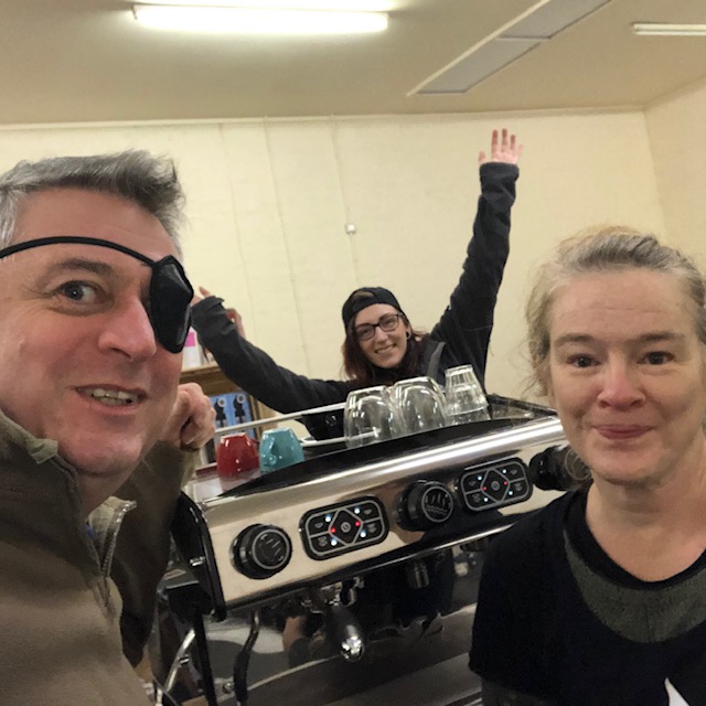 InvCoffee's tweet photo. Shop's closed but Inverness Coffee Dream Team/motley crew are on it: roasting, posting and delivering today! (patch is for real 🦜)
#roastingandposting #localdelivery #coffee #coffeebeans #freshlyroasted #onlineorders #keepcaffeinated #happycaffeination
https://t.co/dt3yaHOqzp https://t.co/U86sM1dliA