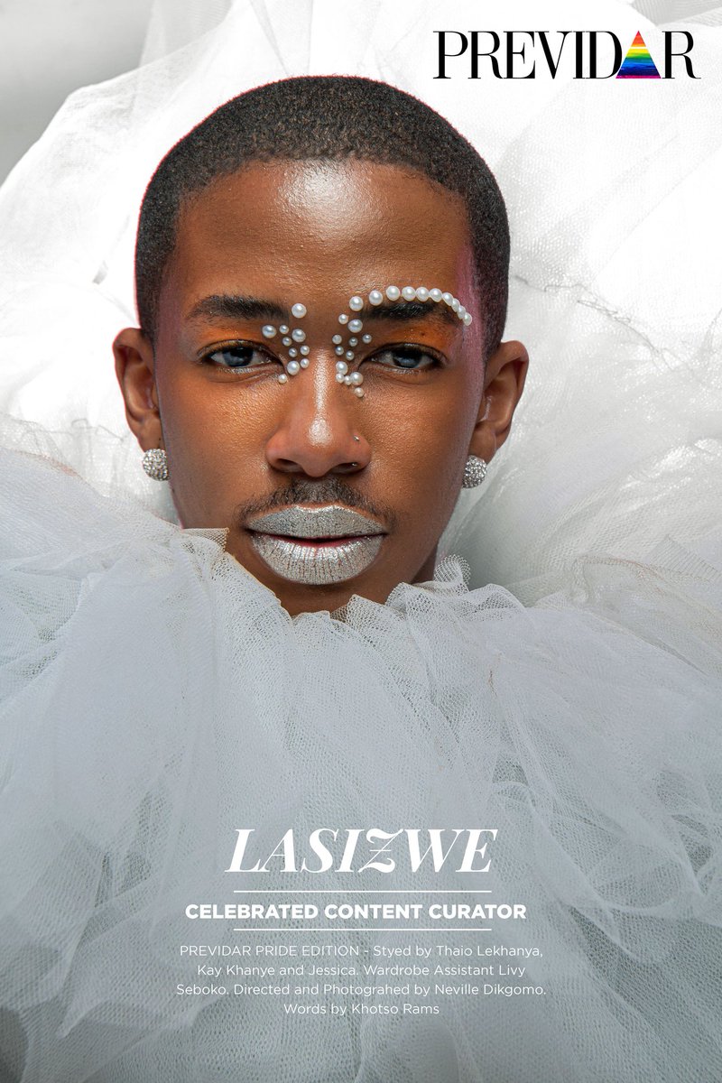 lasizwe's tweet photo. I think snapped very hard! I am your cover boy for @Previdar's Pride Edition 🏳️‍🌈 #LasizweXPrevidar https://t.co/557ElpvDga