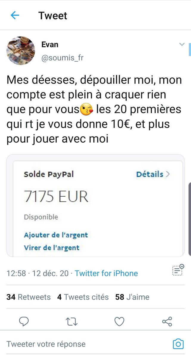 ManRog7's tweet photo. Mais ptdrrr 🤣
Mais vous êtes tellement attiré par la thune que vous êtes naïves 😱
Mais comment peut-on croire à ce genre de disquette en 2020 bientôt 2021 ? 🤦♂️🤣
#soumis #deesses #paypal #money #moneymiss #argent #bluff https://t.co/ZFliWsechN