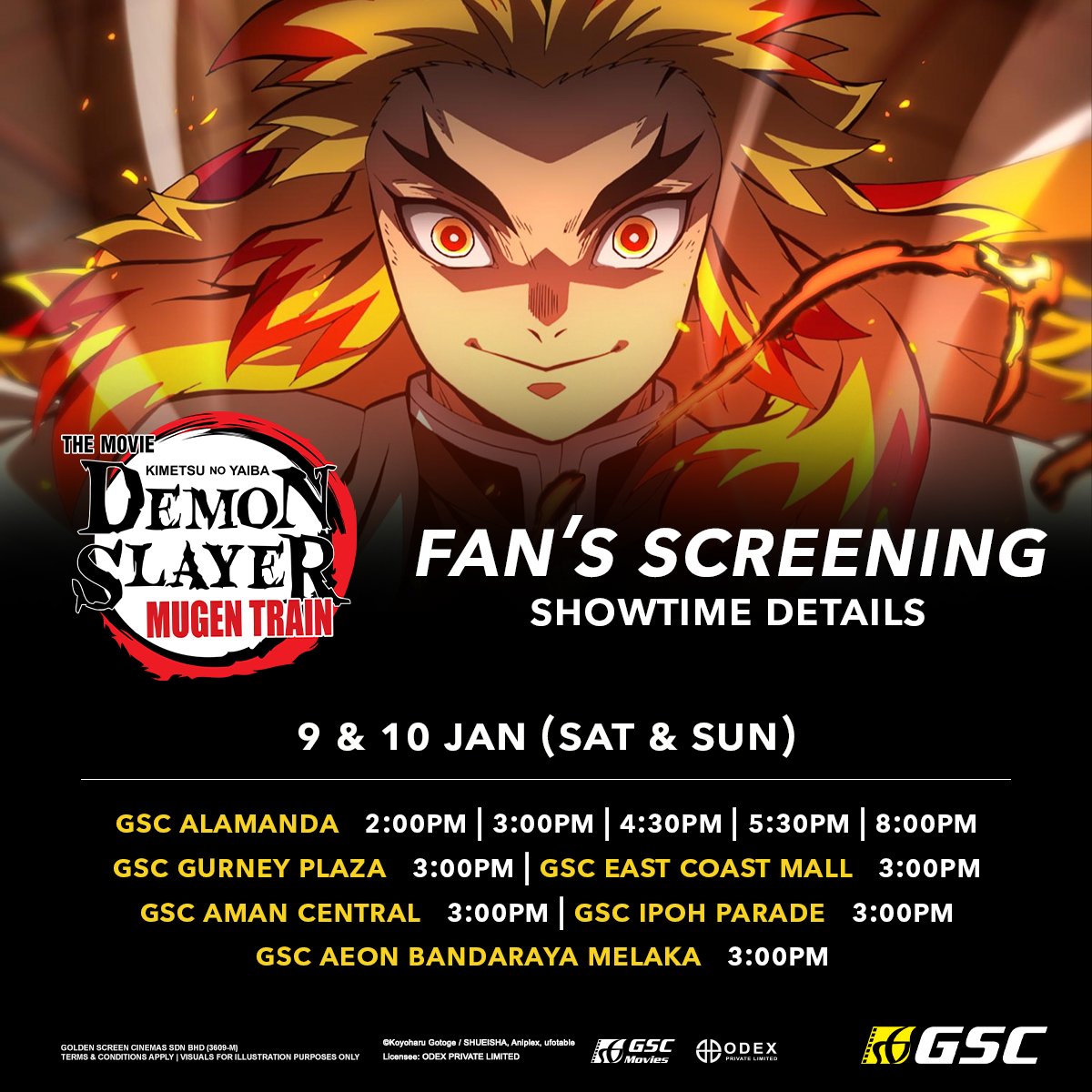 Gsc Getvaccinated A Twitter Here Are The Showtimes For Demonslayer Fan S Screening Plan For Your Movie Screening And Get Your Tickets Tomorrow 3pm Onwards As For Other States Don T Worry We