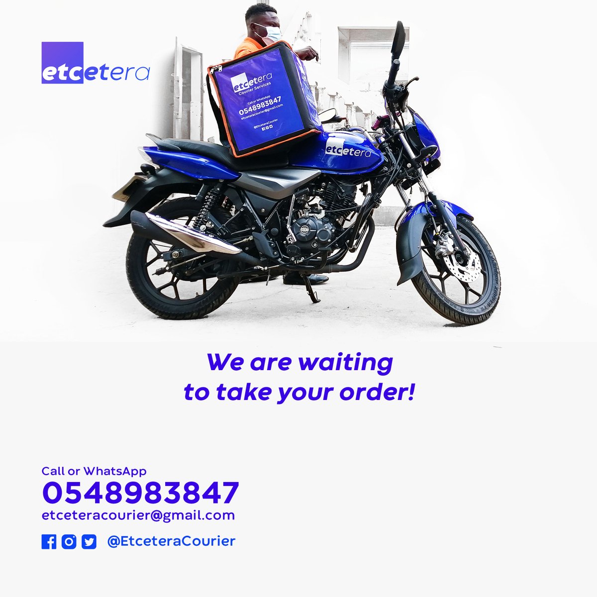 EtceteraCourier's tweet image. Have you tried our excellent delivery service?
#ExcellentDelivery #Excellence #Job #Dispatch #Vacancy #Trustworthiness #Credibility #bronya
#accra #corporate #DeliveringSmiles #Expats #Entrepreneur #gifts #MrPresident #jollof #documents #Diaspora #expatsinghana #SupremeCourt