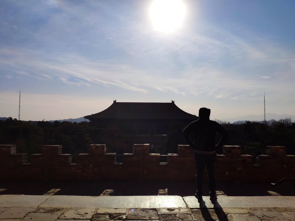 This is taken with  @PMD_Global from the Soul Tower, in front of which are sacrificial alters, and behind of which is the artificial hill which covers  @Imperial_Yongle tomb.